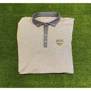 Michigan Wolverines polo mens 2XL gray white johnnie O football lightweight C